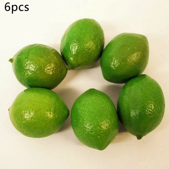 Wodtesl 6Pcs Lifelike Limes Lemon Artificial Plastic Fake Fruit Imitation Home Decors Home Kitchen Party Decoration Simulation Limes