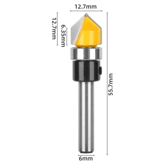 Wodtesl 6mm Shank Bowl & Tray Milling Cutter Woodworking Corner Rounding Router Bit Trimming Tools For Carving