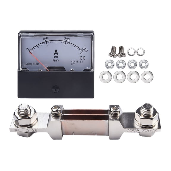 Wodtesl Amp Meter Ammeter Gauge Plastic 2.75 X 2.36 X 0.98 Inch Ampere Analog DC 0-200A/300A/75mV DH-670 Shunt Hot Best