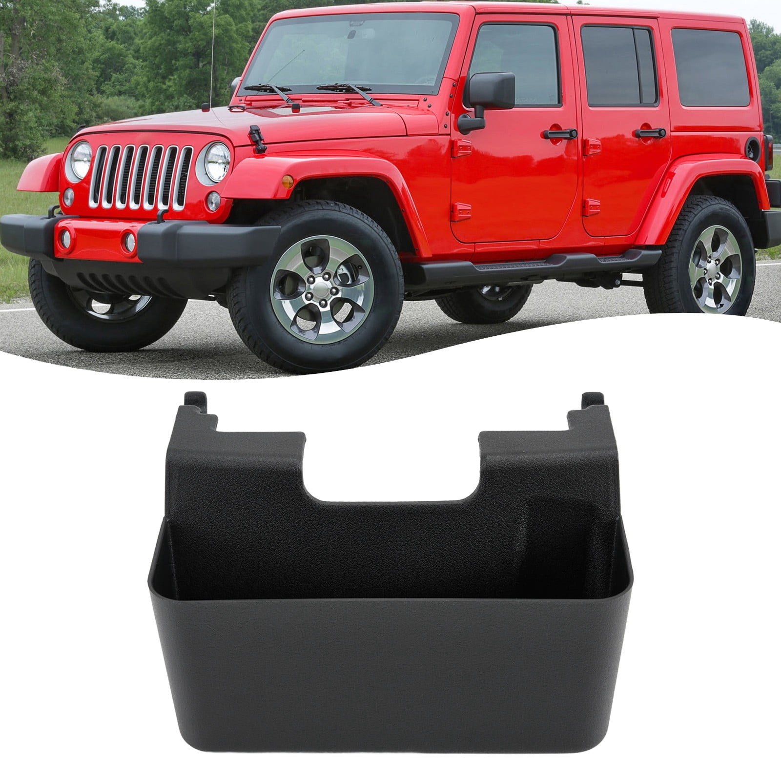Wodtesl Armrest Storage Box Phone Holder For Jeep Wrangler JK Interior Accessories Black