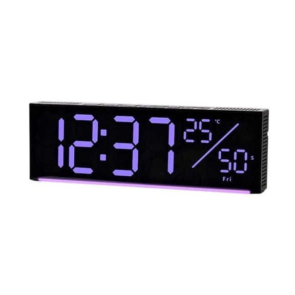 Wodtesl Big LED Number Digital Wall Clock with RGB Colors and Temperature Display