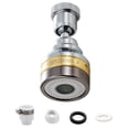 thumbnail image 1 of Wodtesl Brass Kitchen Faucet Aerator Extender 3-Level Adjustable Anti-Splash Water Saving Tap Head Filter 2.2 inch with Adapter, 1 of 12
