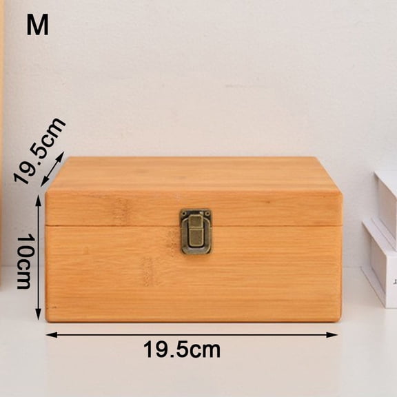 Wodtesl Case Wooden Storage Box Flip Handmade Large Capacity Rectangular Retro Metal Lock Supplies Treasure Chest Accessory In Stock