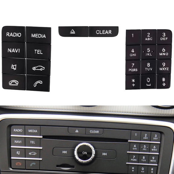 Wodtesl Center Console CD Panel Multimedia Button Trim For Mercedes W218 GLA X156 CLA 1set Car Interior Decorative Parts