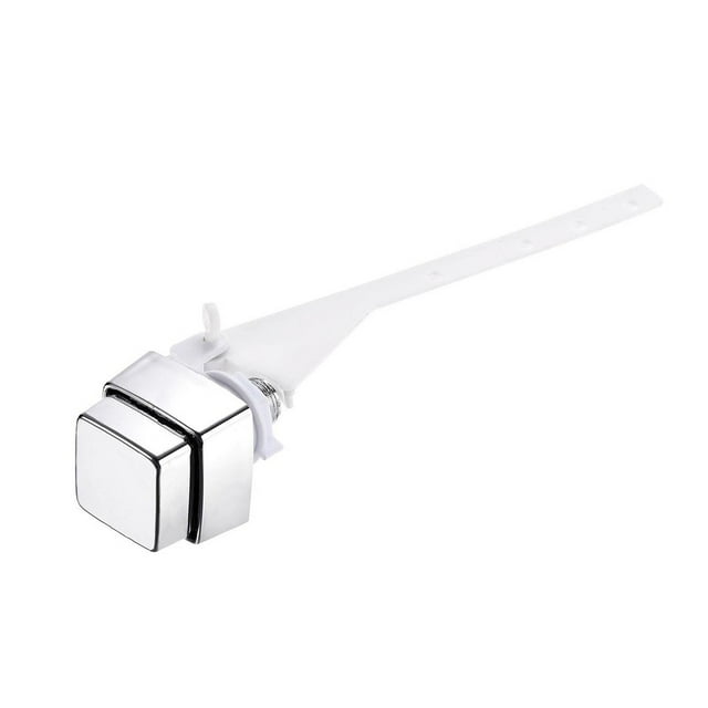 Wodtesl Chrome Side-Mount Toilet Flush Lever Handle Replacement, Adjustable Push Button Tank Handle, 5.71\ Length, 1.38\ x 1.38\ Handle Size, Universal Fit for Most Toilets