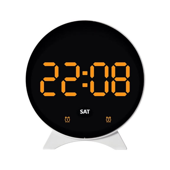 Wodtesl Digital LED Alarm Clock Showing Temperature Date Day and Alarm Time Settings