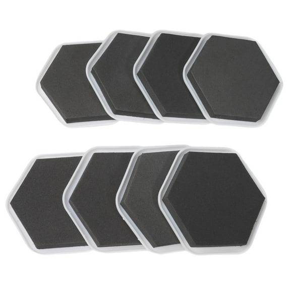 Wodtesl Furniture Slider Pads 8 pcs Set Heavy Duty Movers Floor Protector for Carpet Tile Wood Vinyl Easy Glide Hexagonal Sliders with Foam 2.56 inch