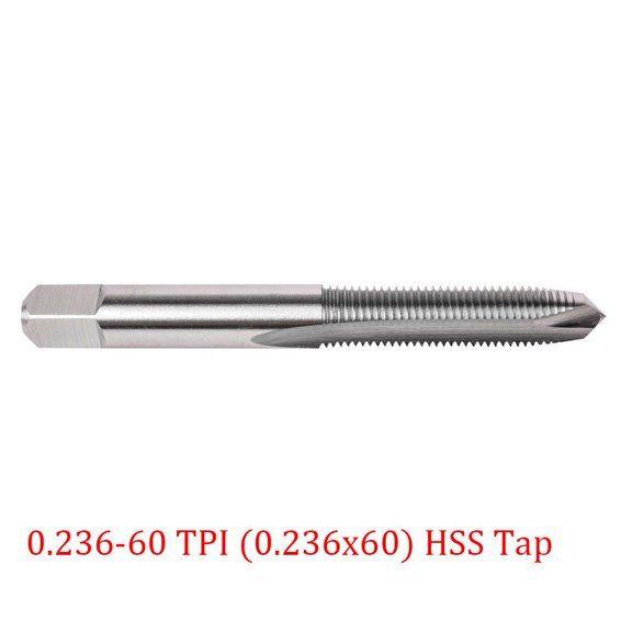 Wodtesl High Speed Steel 0 236 Inch x 60 TPI Tap Featuring 3 Flutes Square Drive End 5mm Suitable for 1911 Jacket Bushings