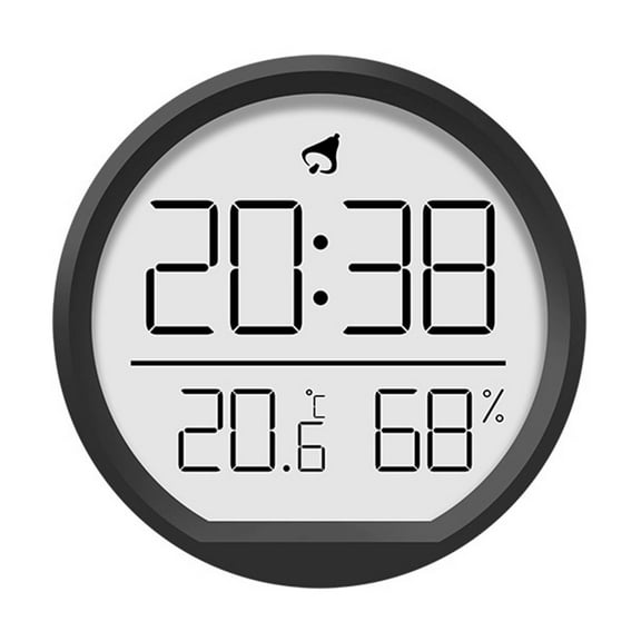 Wodtesl Indoor Space Refrigerator Attachment Versatile Clock Temperature Display Clock 7.4*7.4*1.6cm 12 24 Hour Switch ABS Material