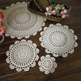 thumbnail image 1 of Wodtesl Luxury Handmade Crochet Flowers Cotton Lace Round Tablecloth Wedding Doily Mat Dining Coffee Table Cloth Placemat Coaster Decor, 1 of 11