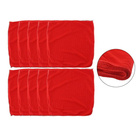 Wodtesl Microfiber Cleaning Cloths Set of 20, Car Kitchen Bathroom Towels, Lint-Free Reusable Rags, 11.8x11.8 inch, Red, Multi-Purpose for Glass Electronics Countertops