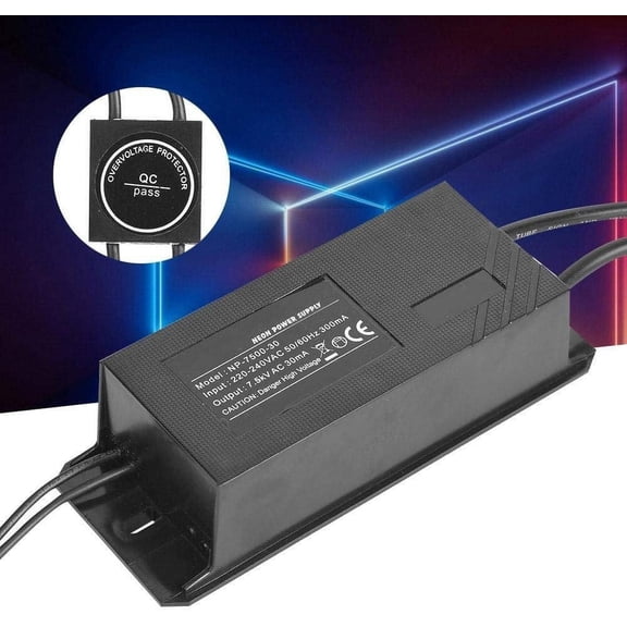 Wodtesl Neon Light Electronic Transformer 7 5KV 30mA 7500V Power Supply with UL Certified Pull Chain Switch and Waterproof Structure