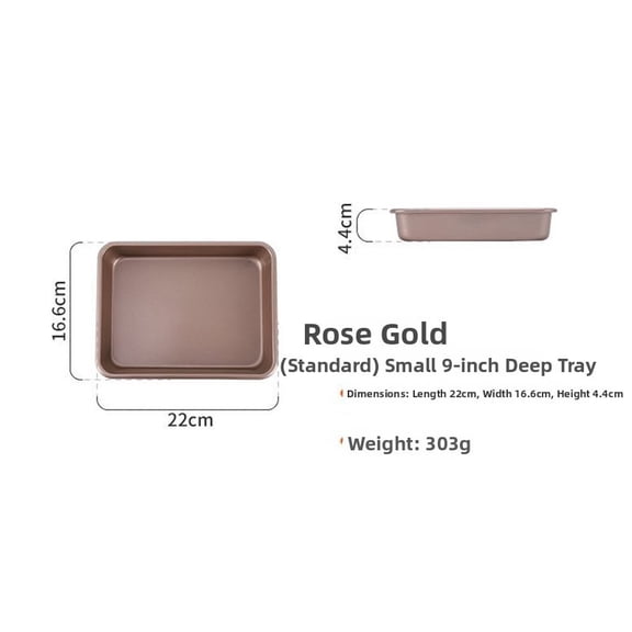 Wodtesl Nonstick Carbon Steel Baking Pan Rectangle Cake Bread Oven Tray Deep Shallow