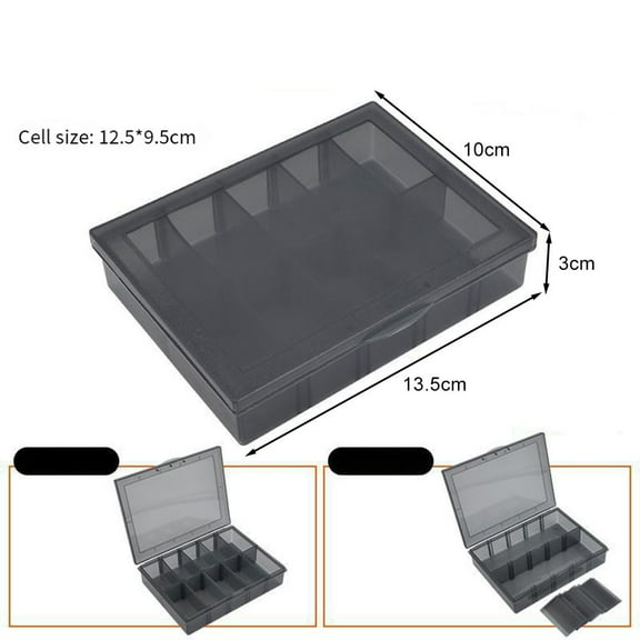 Wodtesl Plastic Multi-Grid Tool Parts Box Storage Screw Box Electronic Component Drill Bit Grid Box Repair Tool Box Drill Bit Grid Box