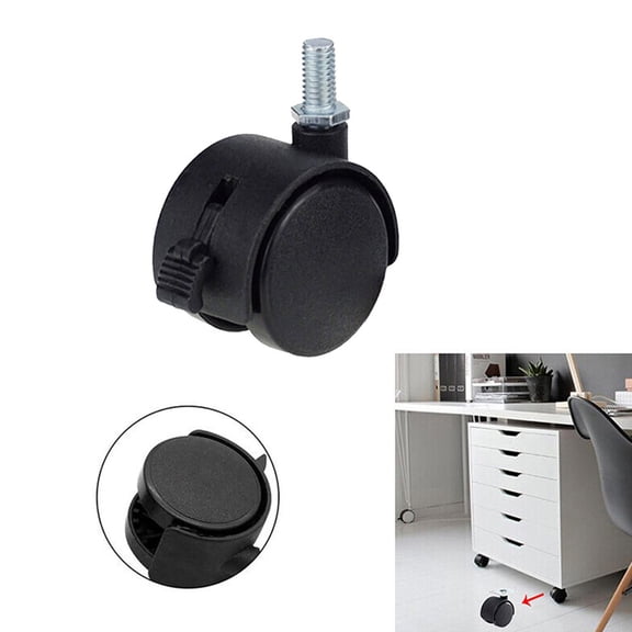 Wodtesl Plastic Swivel Roller With Brake 40mm Caster Wheel Replacement For Office Computer Chair Sofa Furniture Hardware Accessories
