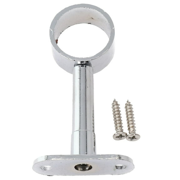Wodtesl Round Chrome Centre Support Bracket For Wardrobe Rail Rod Socket For Using With Diameter 25mm Wardrobe Rail / Pipe