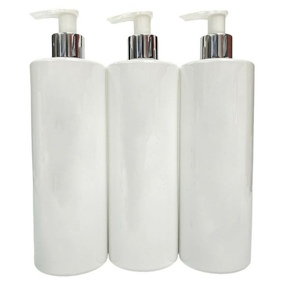 Wodtesl Shampoo Lotion Containers Refillable Bottles with Pump Dispensers Set of 3, 16.9 oz Large Capacity Shampoo Lotion Containers, Reusable for Bathroom Kitchen Travel