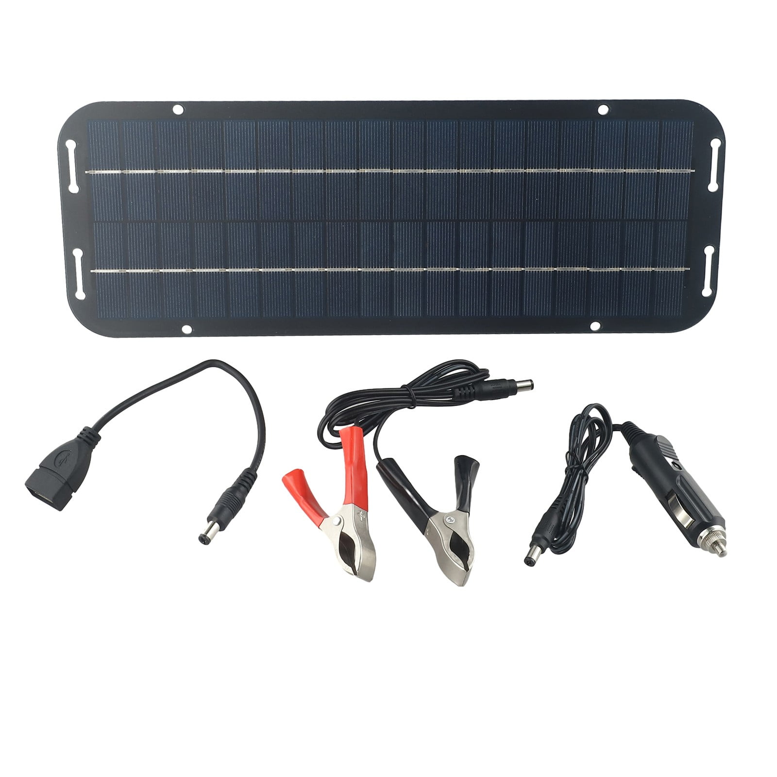 Wodtesl Solar Panel Trickle Charger 60W ABS+PET 15-18% Efficiency IP65 Waterproof Use Charges Car Boat Batteries Easy Install
