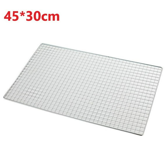 Wodtesl Stainless Steel BBQ Grill Mesh Net for Japanese Korean Barbecue - Durable Grate Grid for Outdoor Camping, Picnics, Grilling Beef, Chicken, Fish, Vegetables 117.7X11.8 inch