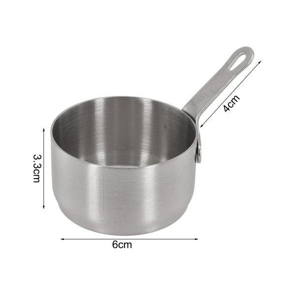 Wodtesl Stainless Steel Mini Sauce Pan 100ml Non-Stick Saucepan Milk Pot Small Gravy Pot with Long Handle 2.8-inch Bottom Diameter