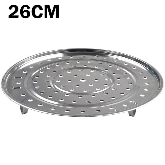 Wodtesl Stainless Steel Steamer Rack with 3 Detachable Feet, Round Cooking Tray for Pots and Pans, Multi-Purpose Kitchen Accessory for Steaming and Roasting,10 inch Diameter
