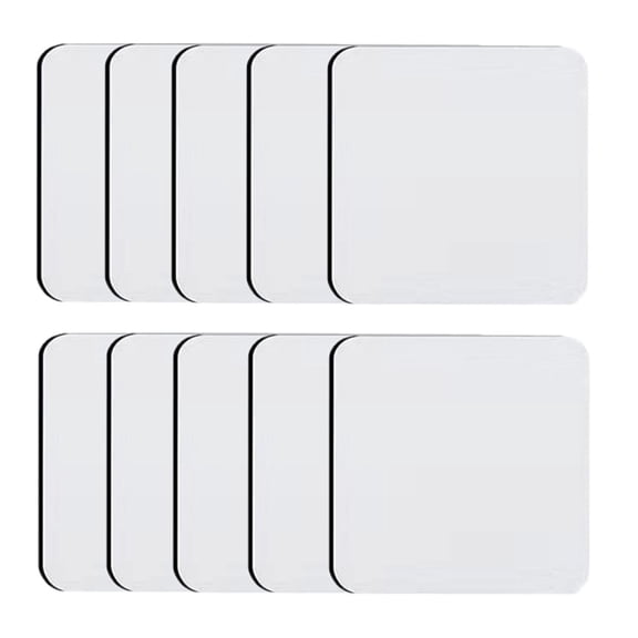 Wodtesl Stylish Neoprene Coasters 10 Pack Sublimation Cup Mat Blanks with Round Square Heart Shape Protect Your Furniture in Style