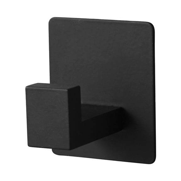 Wodtesl Towel Hooks 2 pack Wall Mounted Hand Towel Holder Stainless Steel, Square Matte Black Bathroom Hooks for Robes, Living Room, Kitchen, Pool