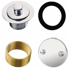 Wodtesl Tub Drain Kit 2 Hole Overflow Cover Toe Touch Bathtub Drain Stopper Replacement