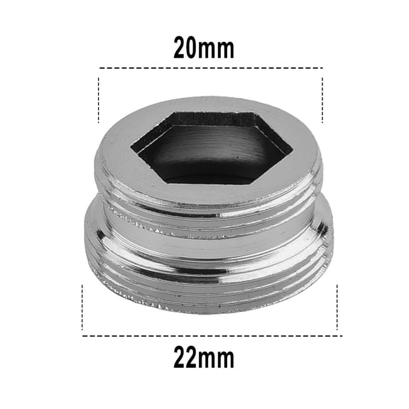 Wodtesl Water Saving Kitchen Tap Aerator Connector Metal Faucet Adapter Inside Thread 0.78-0.87 inch (Outer) Adjustable Size Silver Water Flow Regulator for Home Office Public Places