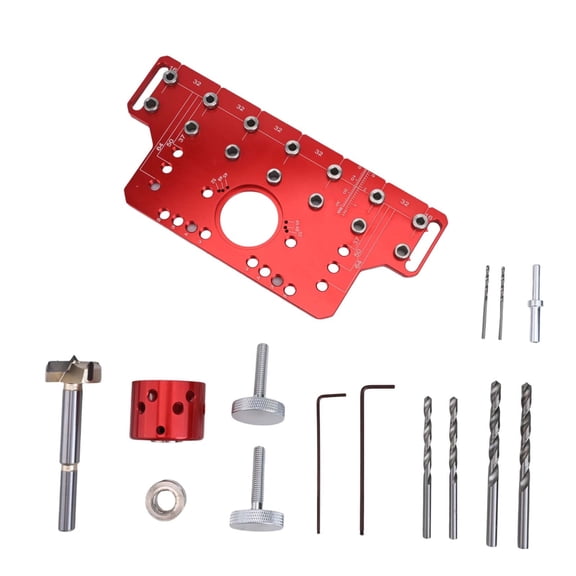 Wodtesl Woodworking Shelf Pin Hinge Fixture Aluminum Cabinet Hinge Drilling Template Hardware Fixture Hinge Hole Drilling Guide Locator