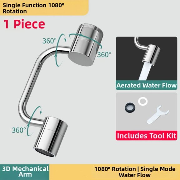 Wodtesl for Versatile Mechanical Arm Faucet: Adjustable for Splash-Proof & Boost Modes!
