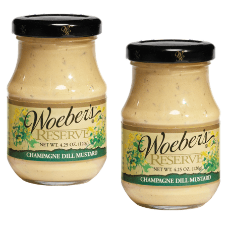 Woeber's Reserve Champagne Dill Mustard, 2-Pack 4.25 oz. Jars