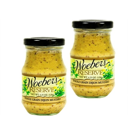 Woeber's Reserve Whole Grain Dijon Mustard, 2-Pack 4.25 oz. Jars