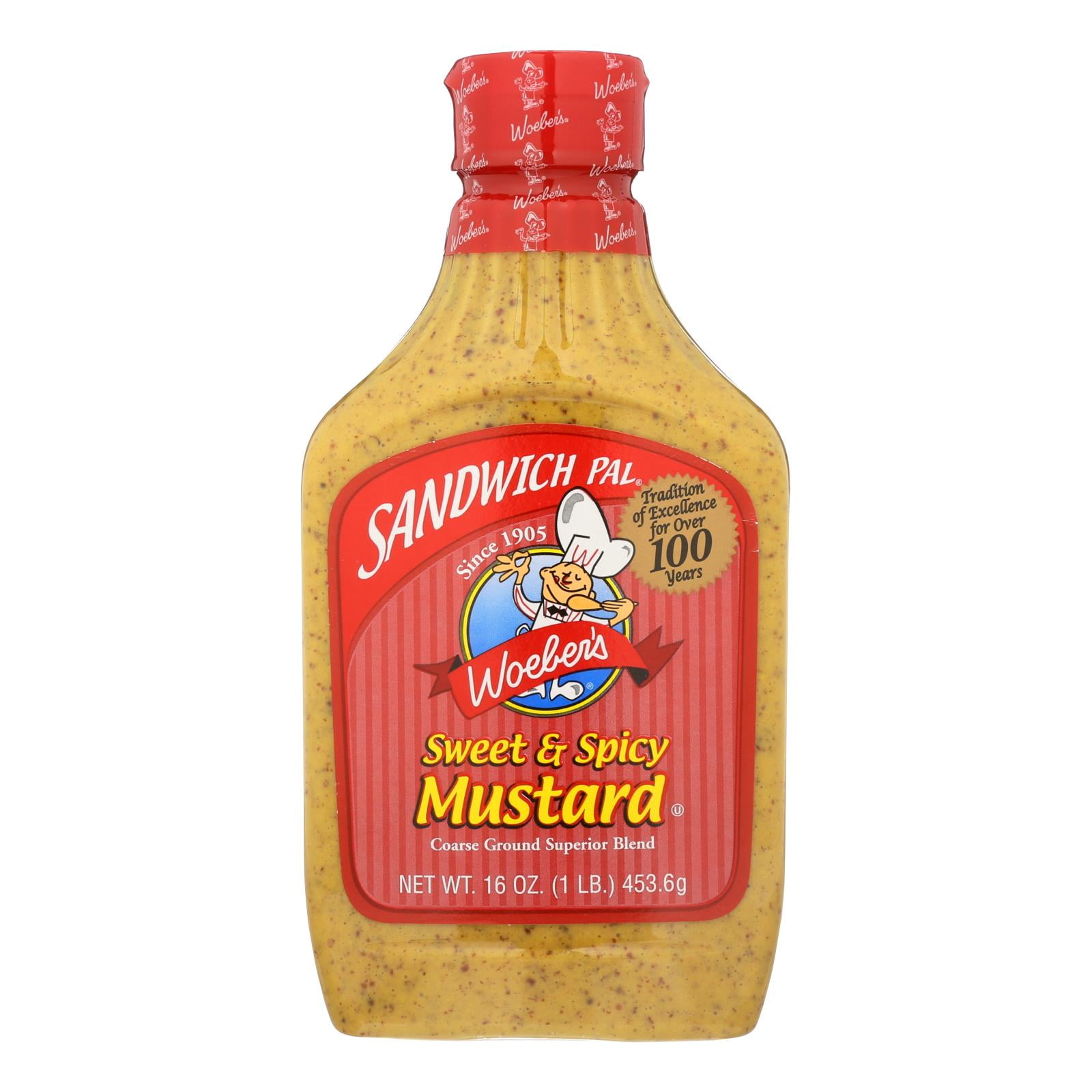 Woeber's Sandwich Pal Sweet and Spicy Mustard, 16 oz.