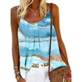 thumbnail image 1 of Woemn Plus Size Sleeveless Floral Tank Tops Summer Boho Strap Casual Loose Cami Shirts Tops Kaftan Holiday Baggy Tunic Blouse Tops S-5XL, 1 of 2