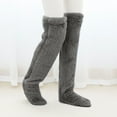 thumbnail image 1 of WoenderWiz Over Knee High Fuzzy Socks Winter Furry Long Leg Warmers Plush Slipper Stockings Women Girls Christmas Home Sleeping Socks Gray One Size, 1 of 5