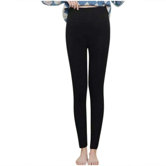 WoenderWiz Women's Fleece Lined Leggings Weather Thick Thermal Warm Winter Tights Butt Lift High Waist Tummy Control Yoga Pants Black 5XL