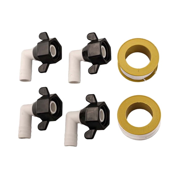 Wofarmy 1/2X1/4 Barb Elbow and Straight Swivel Rv Water Pump Fittings with Sealing Tape Nylon Rotatable Design Water Pump Fitting