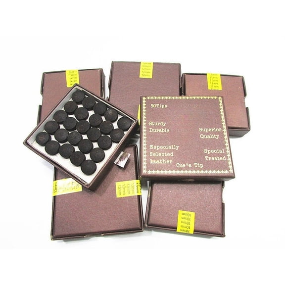 Wofarmy 10-13Mm Leather Cue Tips for Pool Billiard Snooker 50Pcs Box Sturdy Cowhide 10mm1