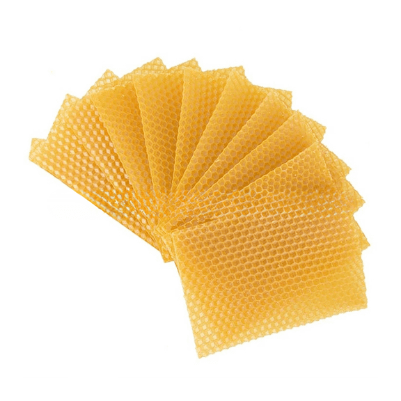Wofarmy 10 Pack Beeswax Wax Foundation Sheets 13.2 X 9 Cm for Beekeeping Hive Frames Italian