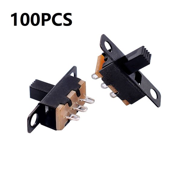 Wofarmy 100Pcs Slide Switch 2 Position 3 Pin Solder Lug Terminal 20X5.5X13mm for Compact Electronic Device Integration