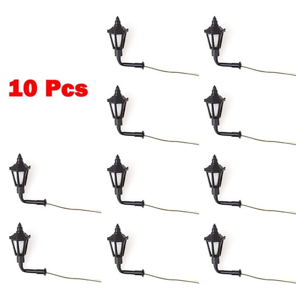Wofarmy 10Pcs 1:150 Led Miniature Abs Wall Lamp Model Light for Ho Oo N Scale Models Architecture Building Diy Scene Layout for Diorama White Light