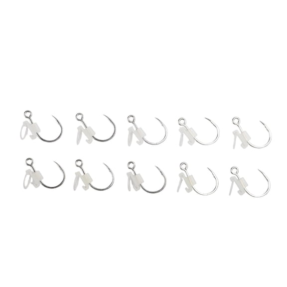 Wofarmy 10Pcs Glow In Dark Live Shrimp Hook Set with Soft Silicone Band for Fishing