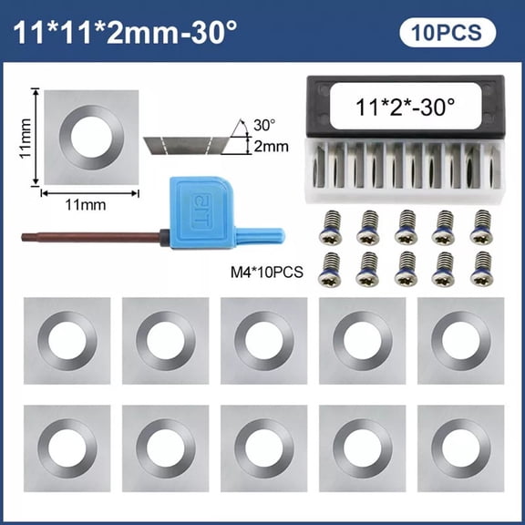 Wofarmy 10Pcs Square Carbide Inserts 11112.0mm-30 for Wood Planer Cutter Carbide Inserts Cnc Metalworking Tools Indexable Inserts