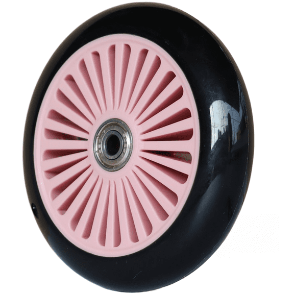 Wofarmy 120mm PU Caster Wheel with ABEC-7 Bearings Silent High Elasticity for Scooter Skateboard Cart Pink