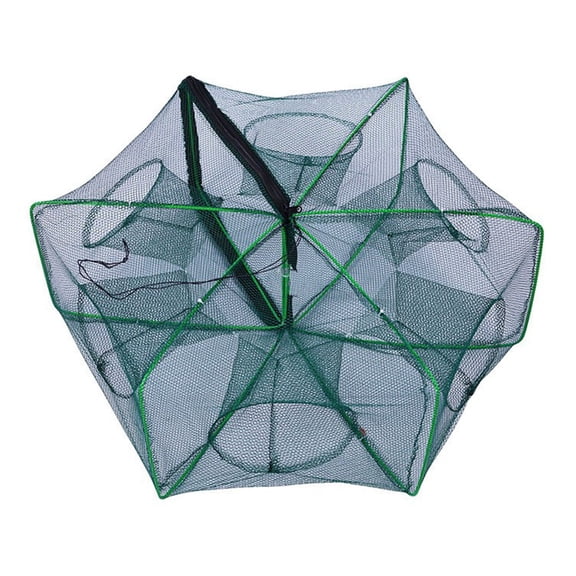 Wofarmy 130G-180G Fish Bait Trap Large Exterior Design Polyester Fiber Mesh Smaller Interior Design Fishing Trips Outdoor Fishing 6 Holes