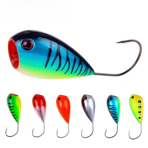 Wofarmy 13G 8Cm Topwater Fishing Lure Popper Bait with 3D Eyes 6 Colors Lifelike