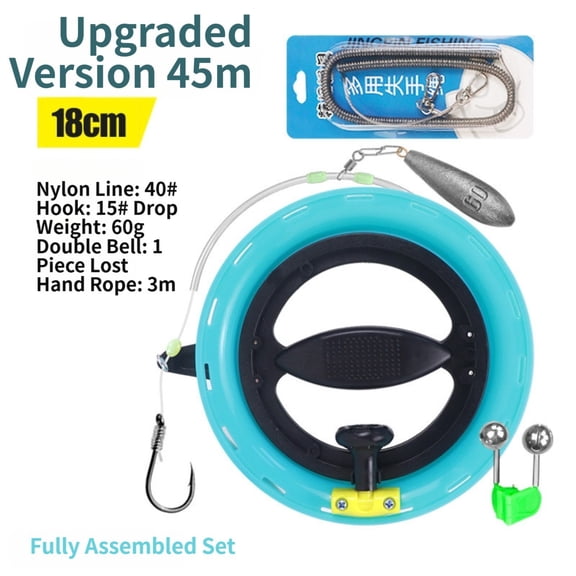 Wofarmy 16cm/18cm 45m Handline Fishing Reel / Hand Spool Kit for Grouper Pre-Rigged 45m Line for Boat/Shore Multiple Kit Versions Tools B-18cm