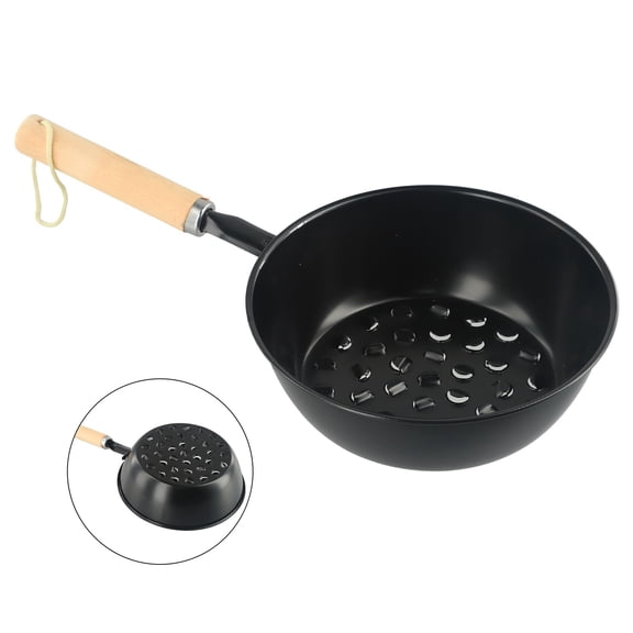 Wofarmy 1Pcs Iron+Wood Chimney Charcoal Starter Pot Barbeque Safe Wood Handle Bbq Grill Chimney Black 16*5.5cm Kitchen Bbq Accessories