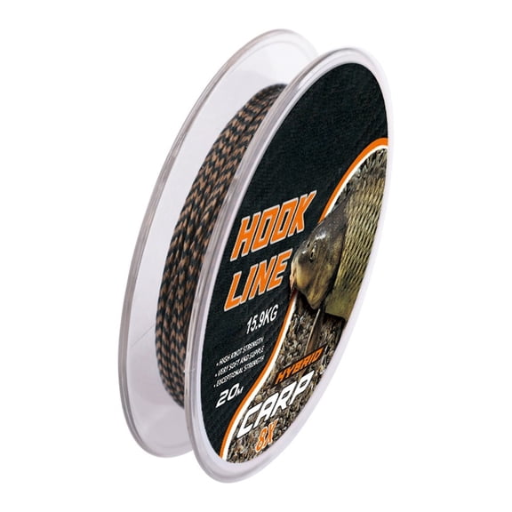 Wofarmy 20 Meter Fishing Line Braid Fishing Line Camouflage Patterns Multiple Rig Setups Pe Material Line for Hook Tying Carp Brown 15Lb